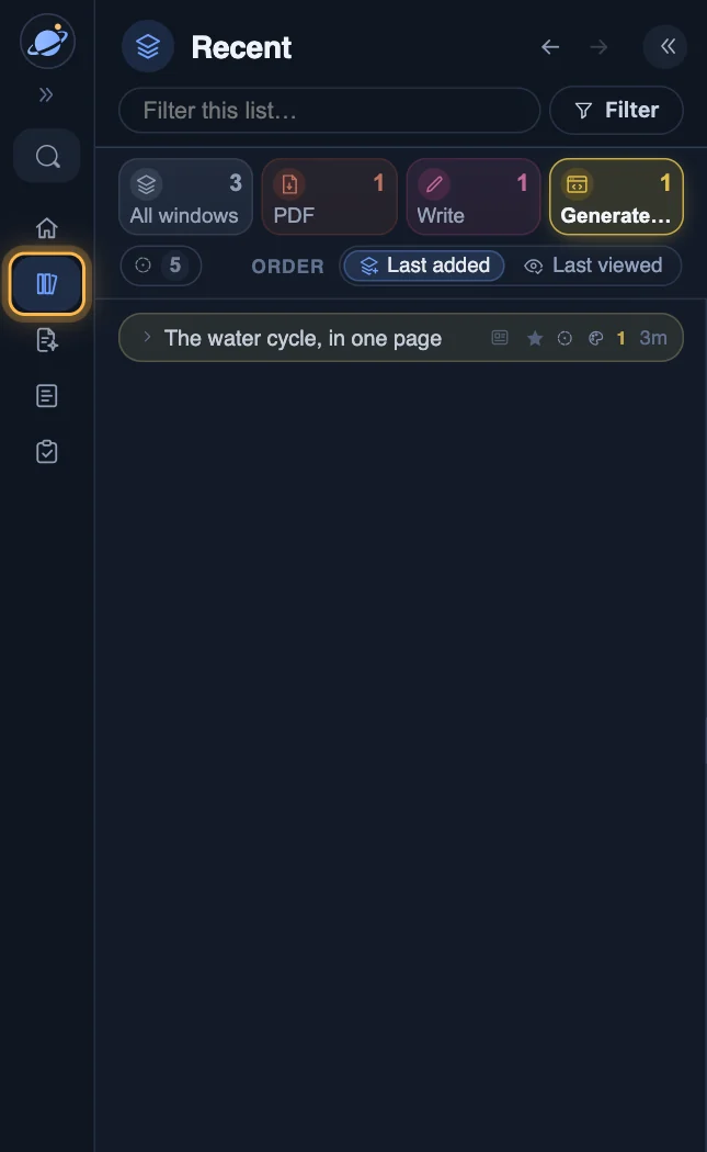 The windows you used last