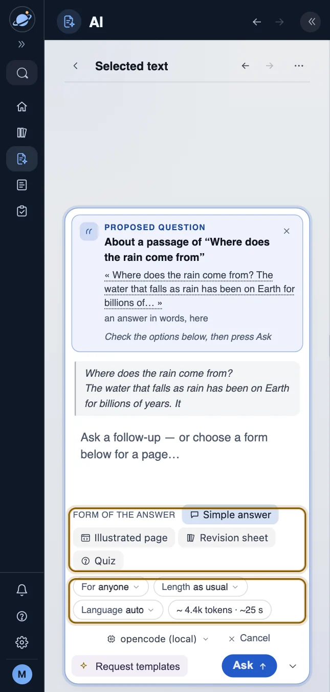 Choose how the AI answers