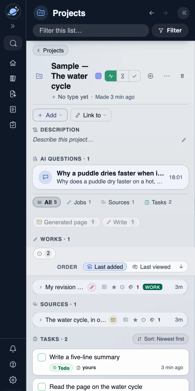 Your projects