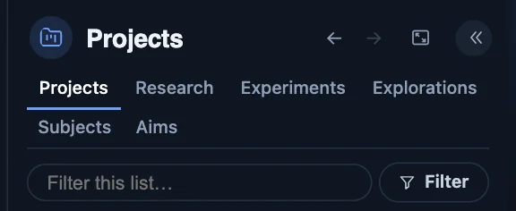 The list and its filters