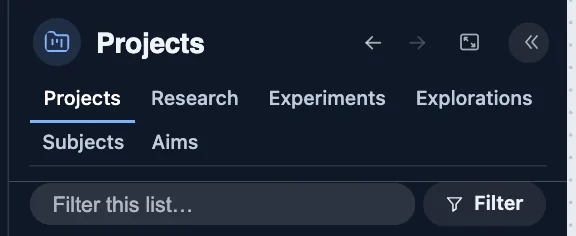 The list and its filters