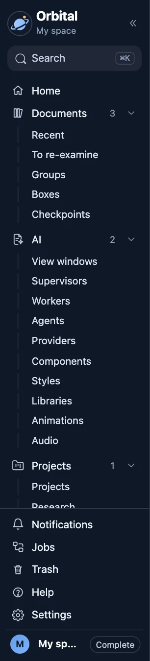 The sidebar