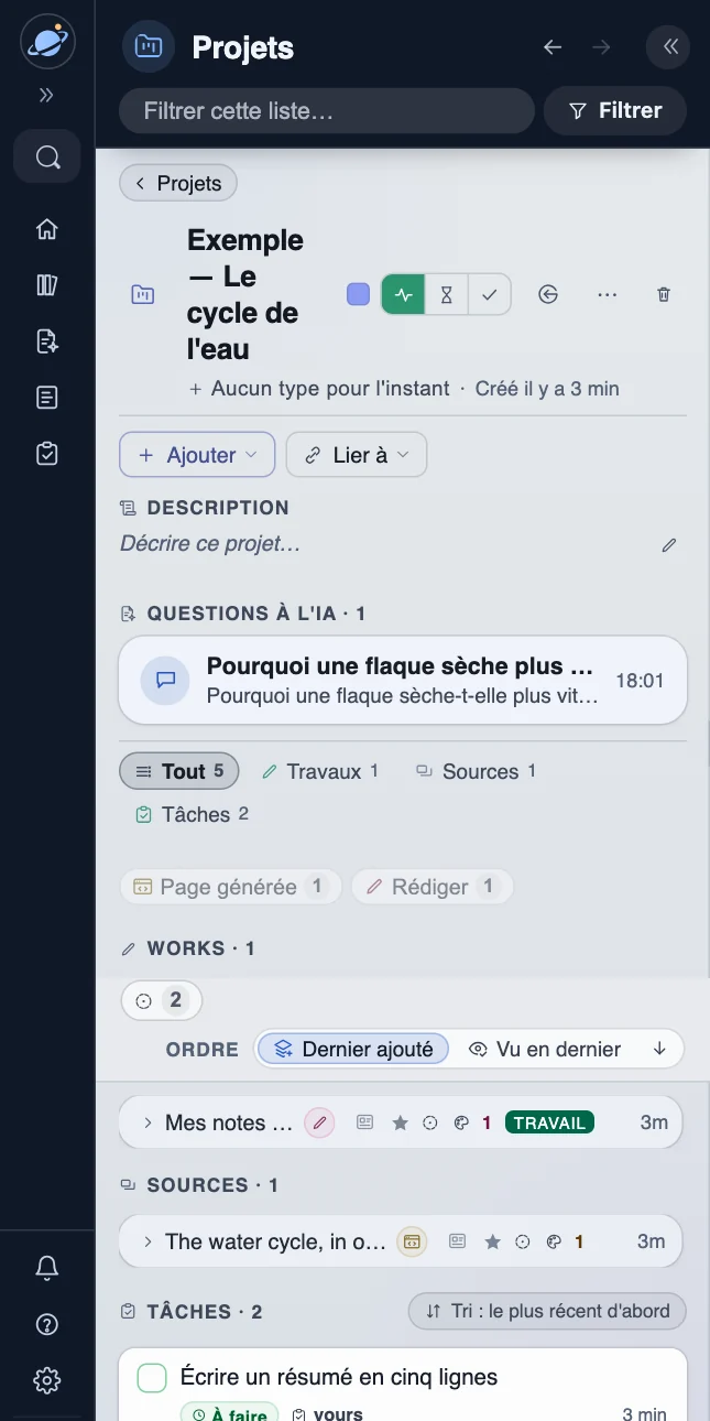 Vos projets